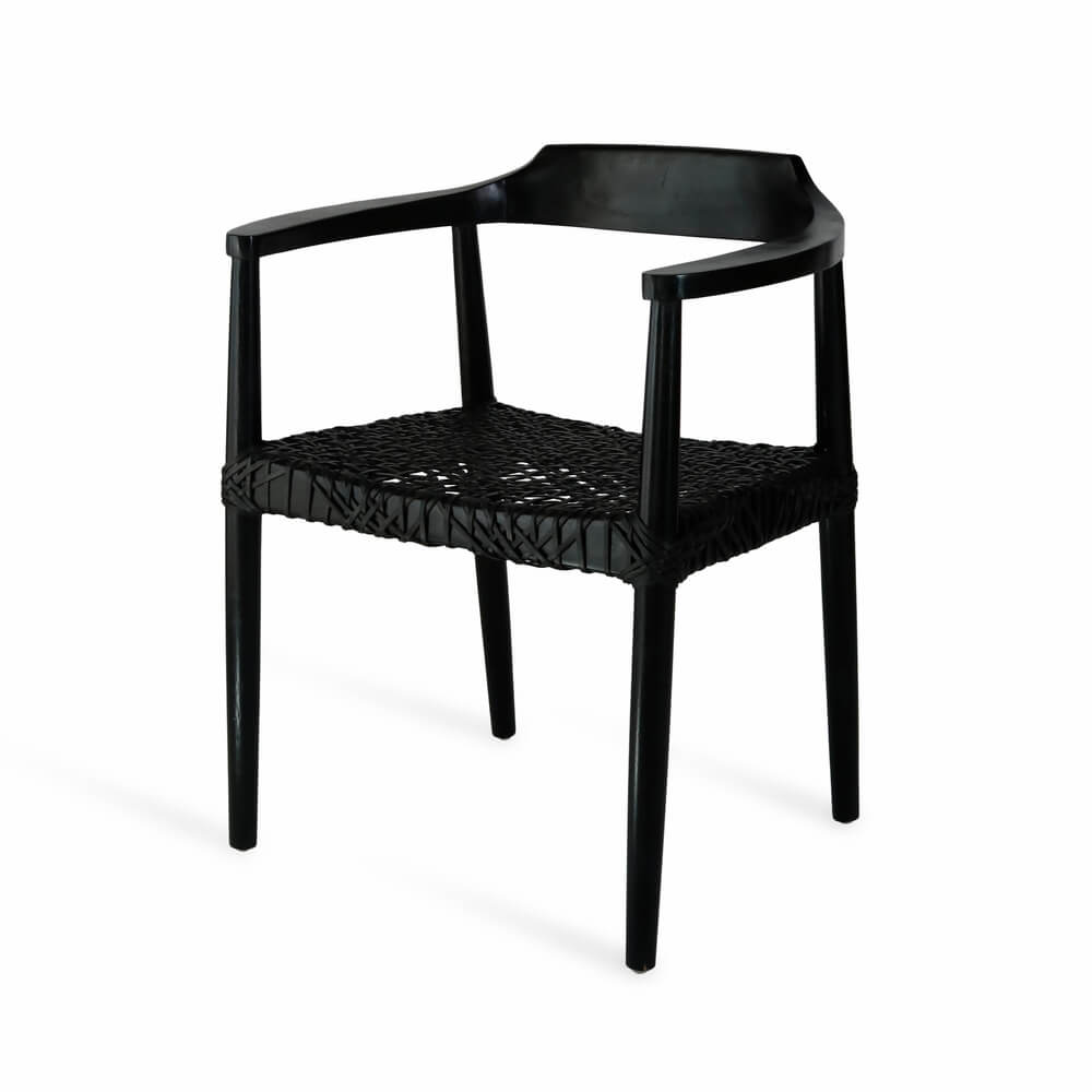 Bali Furniture – Kopenhagen Armchair Natural With Leather Seat