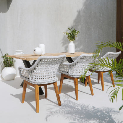 Synthetic rattan armchair – Paros Arm, natural natural materials in boho style
