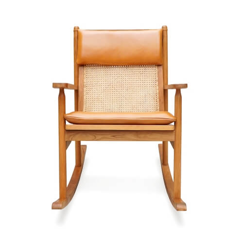 Palupi Rocking Chair With Orange Cushion Set