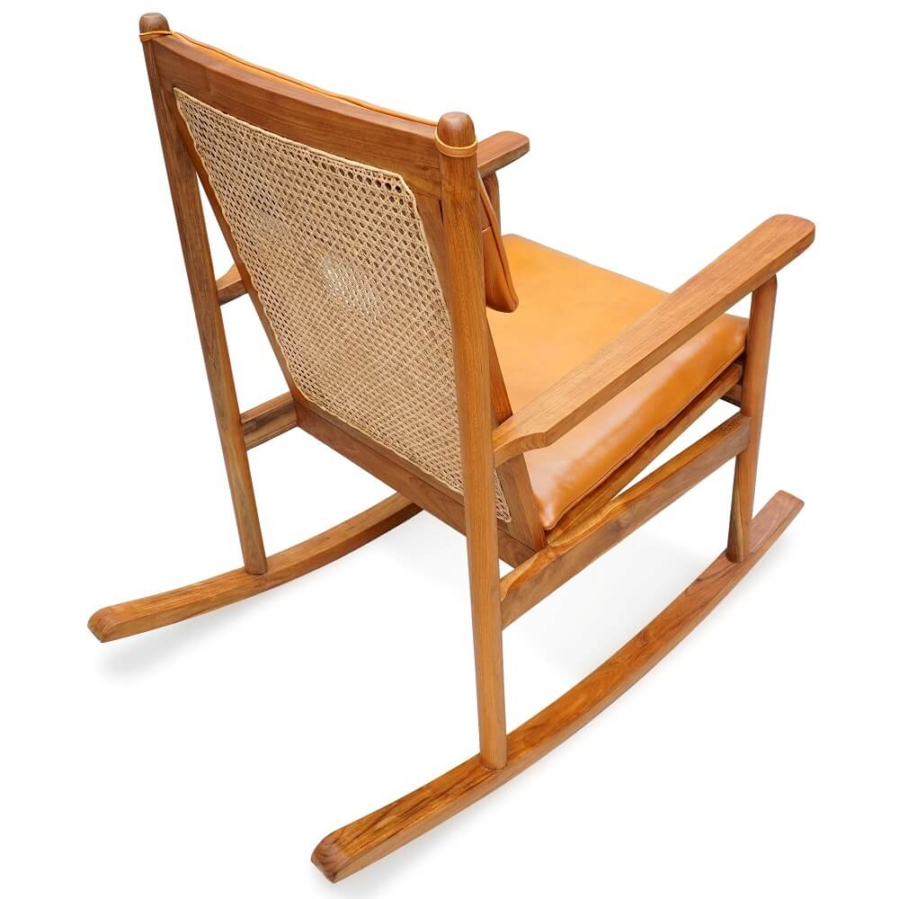 Palupi Rocking Chair With Orange Cushion Set