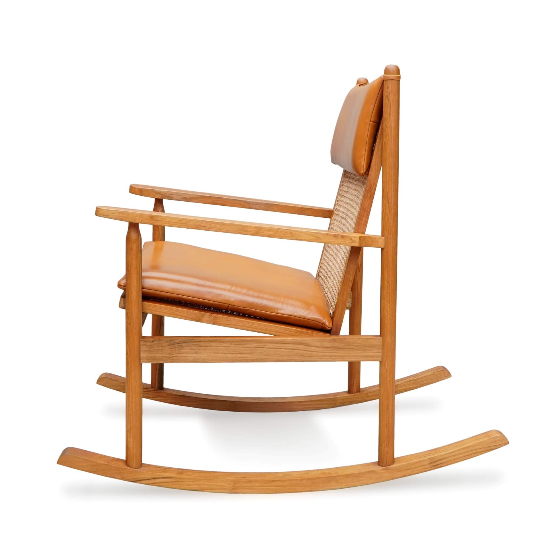 Palupi Rocking Chair With Orange Cushion Set