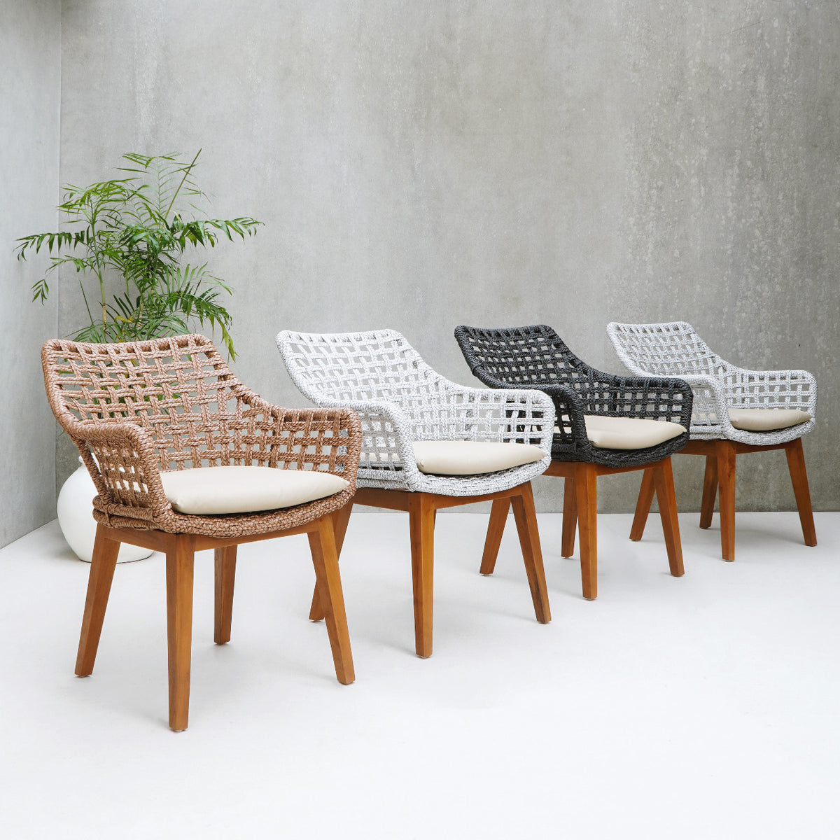 Paros Arm Chair With White Cushion
