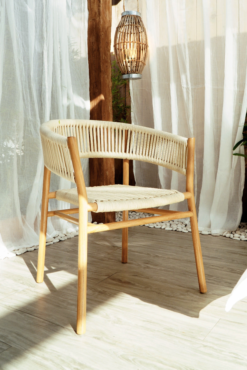 Padova dining chair in natural materials – handmade boho furniture from Bali