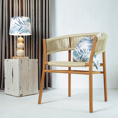 Teak dining chair Padova – boho furniture, handwoven and handmade in Bali