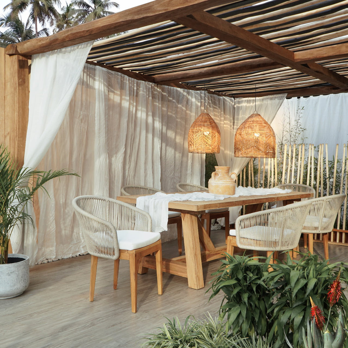 Teak dining chair – Lucia – boho furniture handmade in Bali by BaliSouk