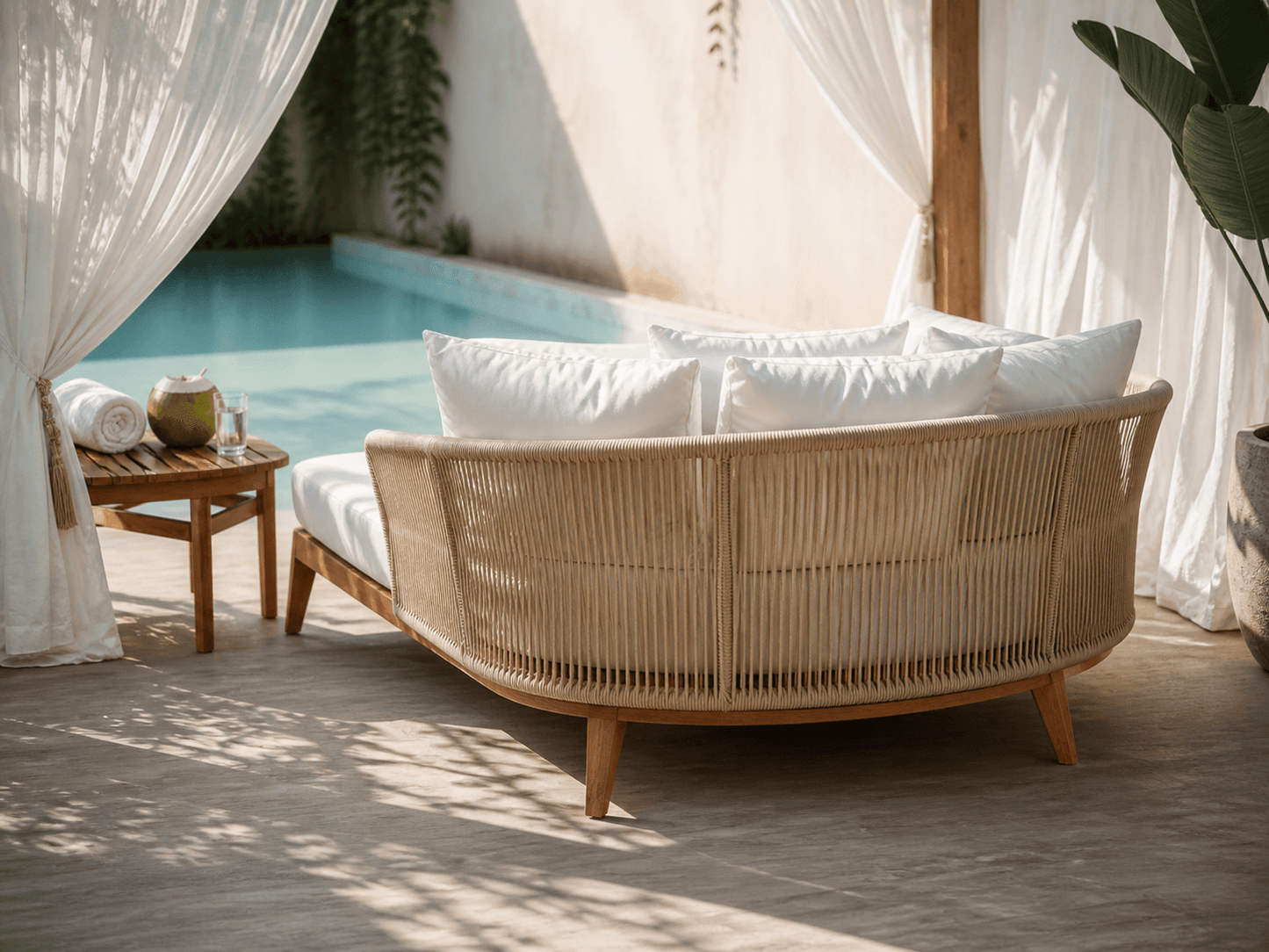 Lucia Daybed Including Off White Cushion And 10 Pillows