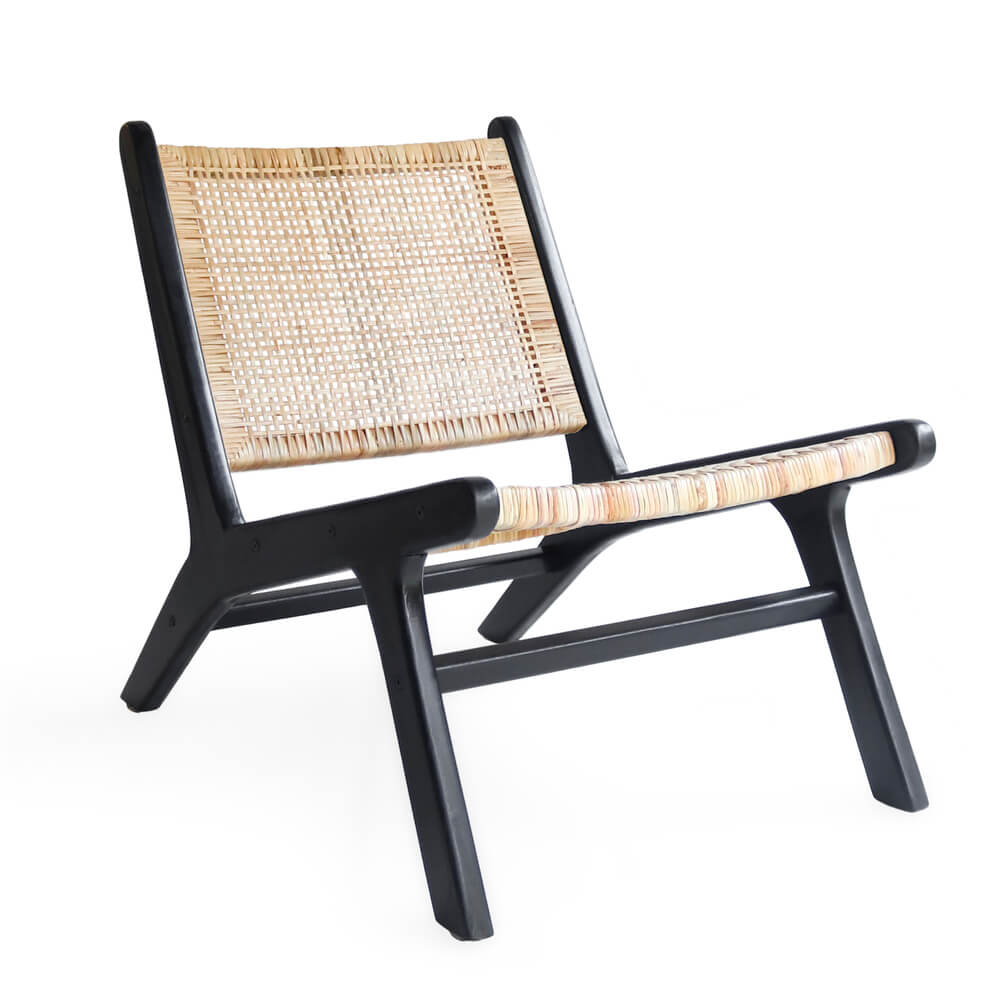 Easy Chair Without Cushion - Kd Black & Natural Frame