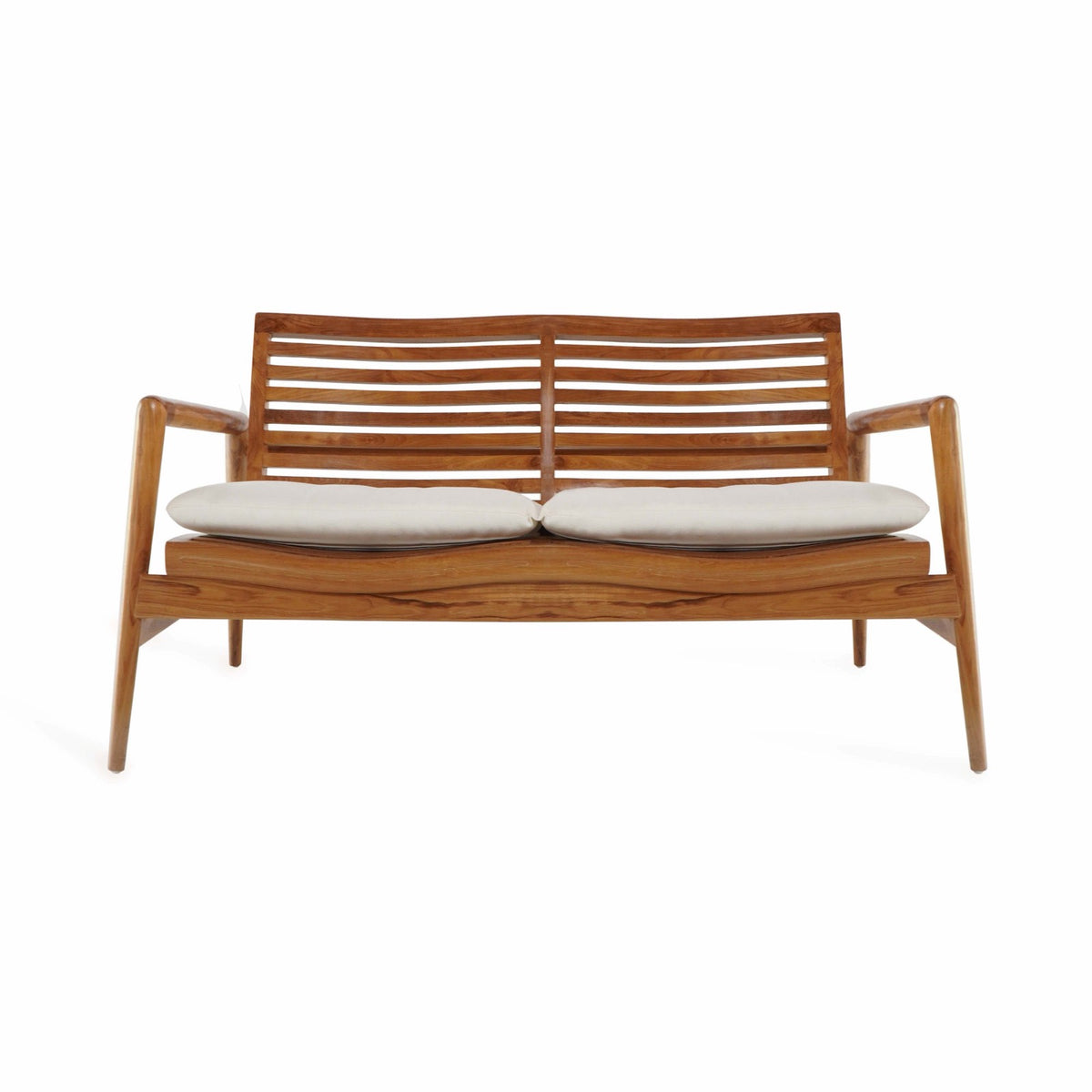 Teak living set – Dover Rounded Arm, natural natural materials in boho style