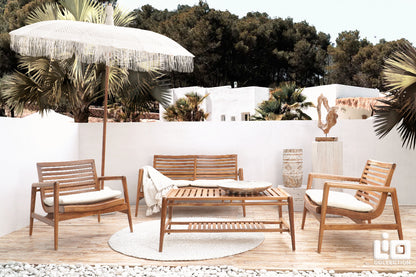 Handmade teak living set – the Dover Rounded Arm, boho furniture made in Bali