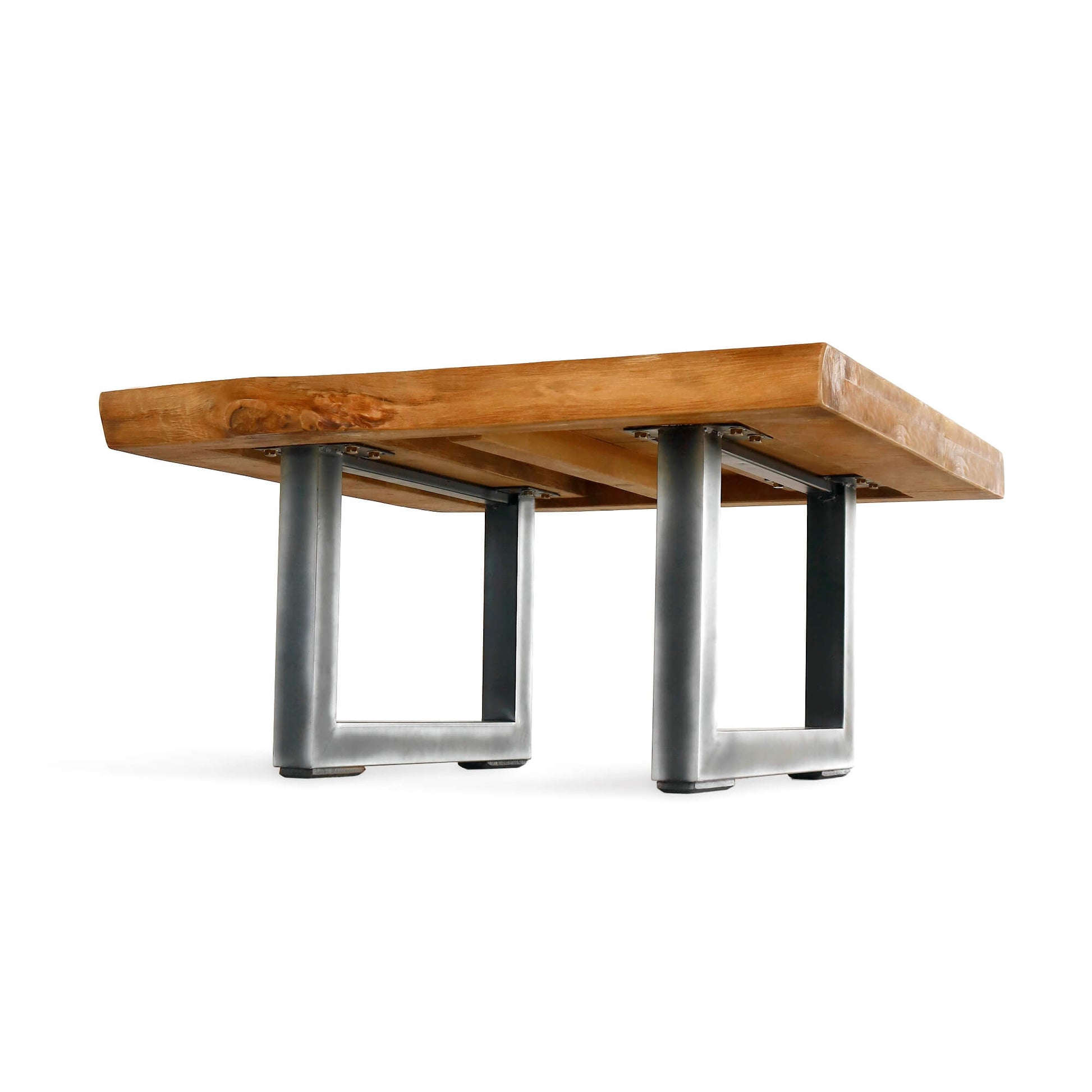 Country Coffee Table With "U" Metal Legs