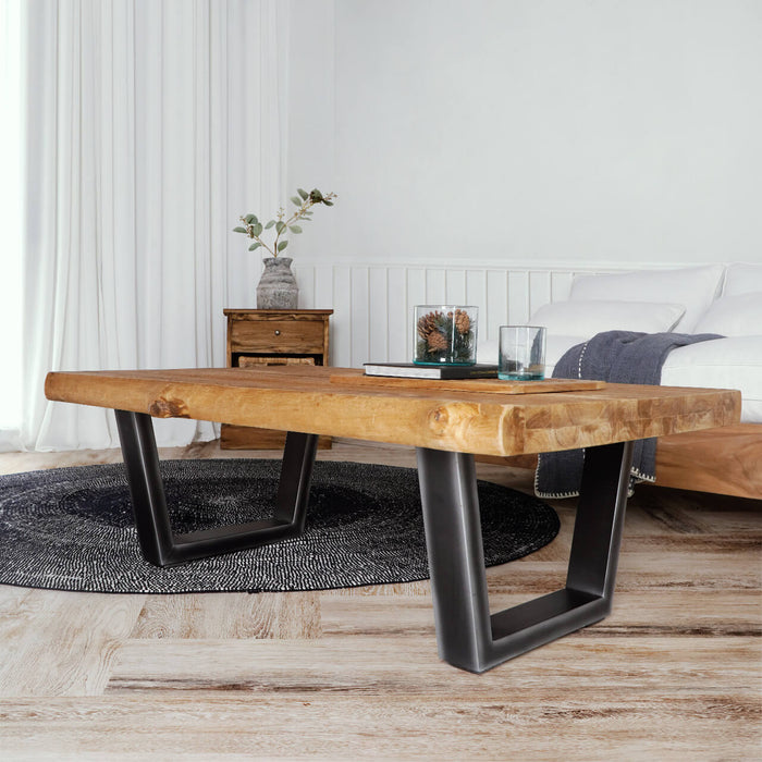 Bali Furniture – Country Coffee Table With "V" Metal Legs – The Country Coffee Table With "V" Metal 