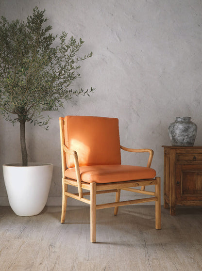 Bali Furniture – Georgia Dining Armchair With Orange Cushion Set