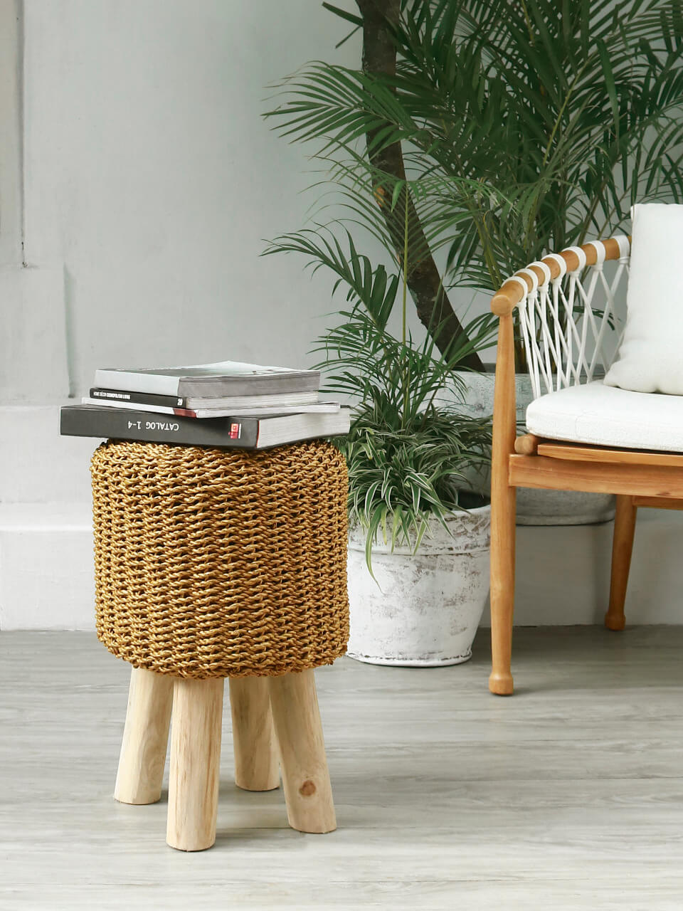 Davos Stool With Four Legs Brown