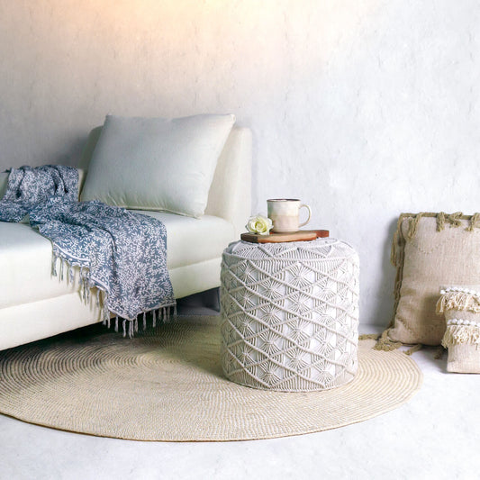 Bali Furniture – Macrame Stool – The Macrame Stool adds depth and charact