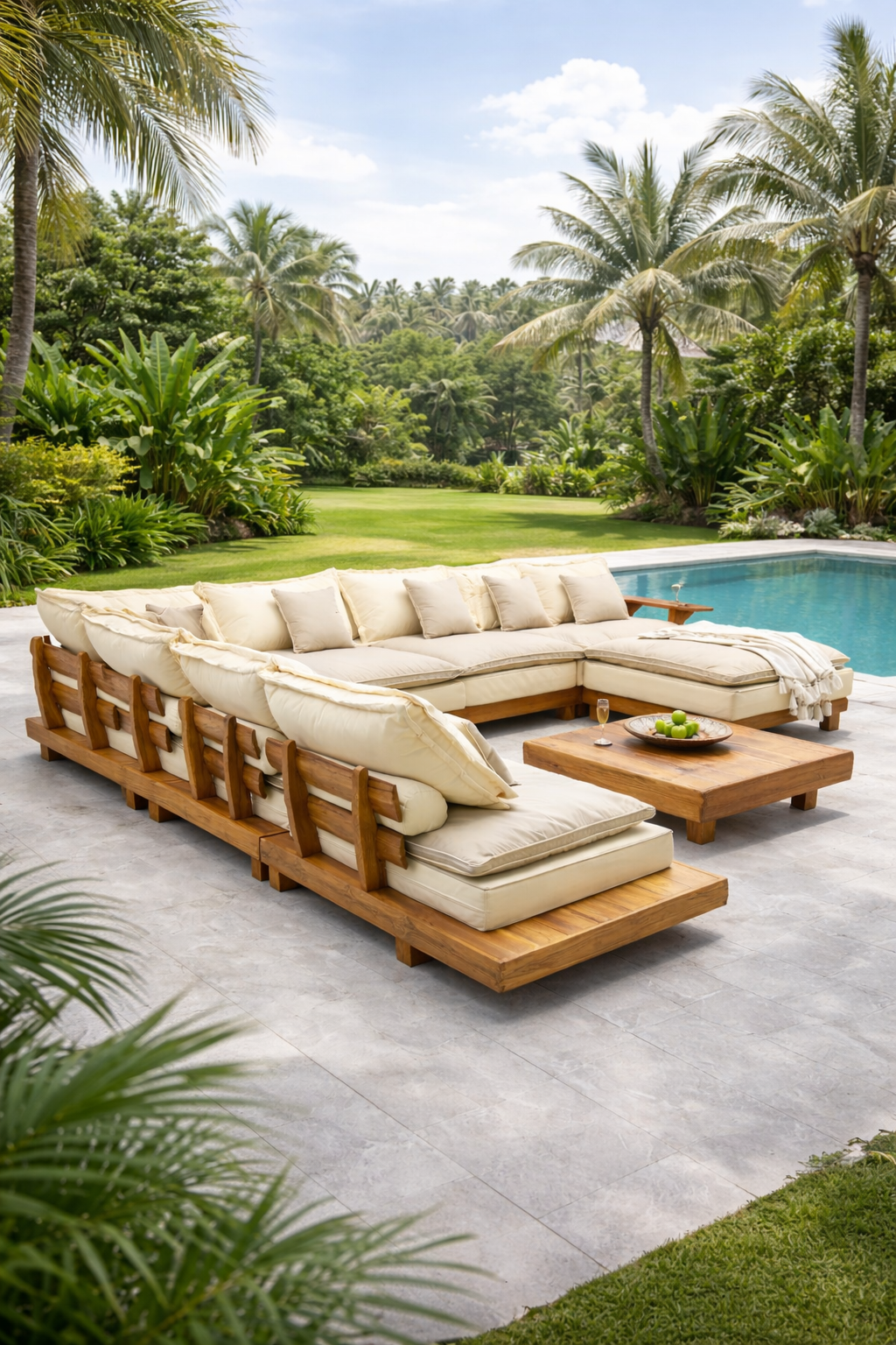 Mudo Corner S/8 Including Beige Brown Cushions