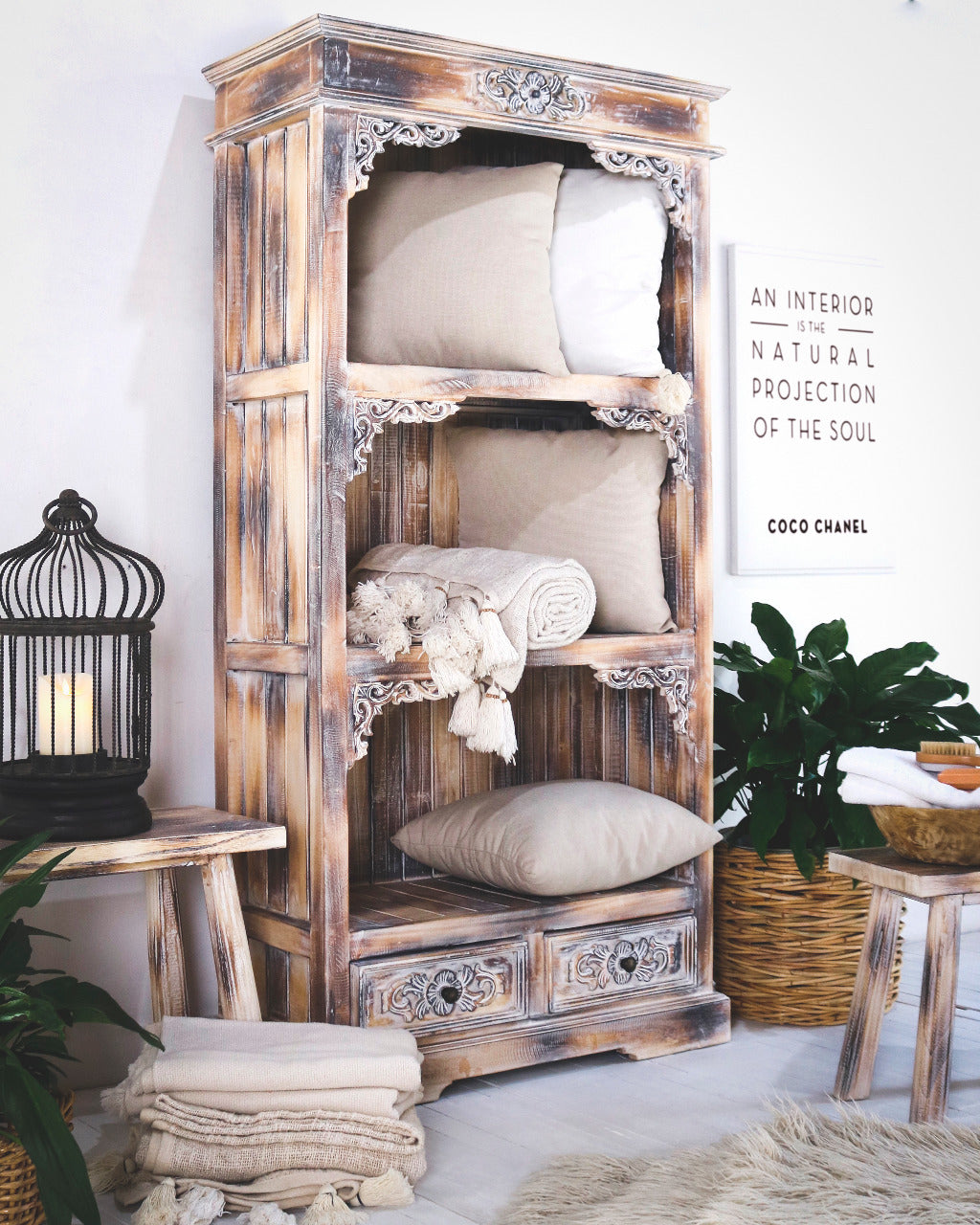 Dominique Carving Bookcase Small