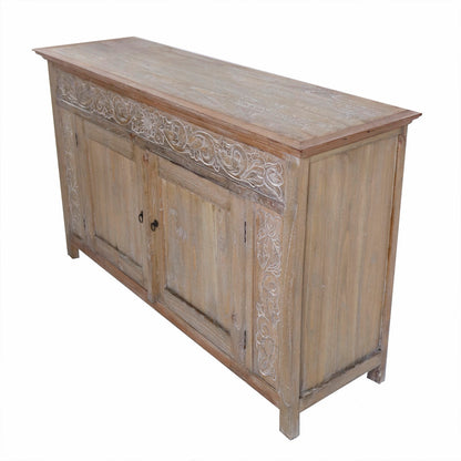Solid wood buffet Sentani – boho furniture, handwoven and handmade in Bali