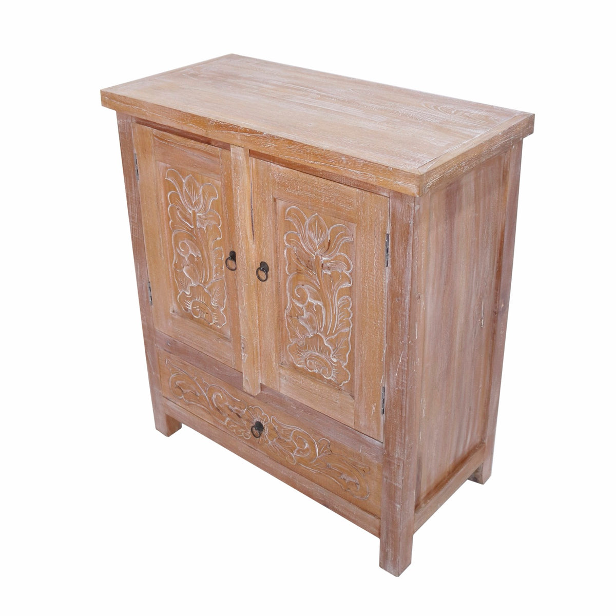 Solid wood buffet Sentani – boho furniture, handwoven and handmade in Bali