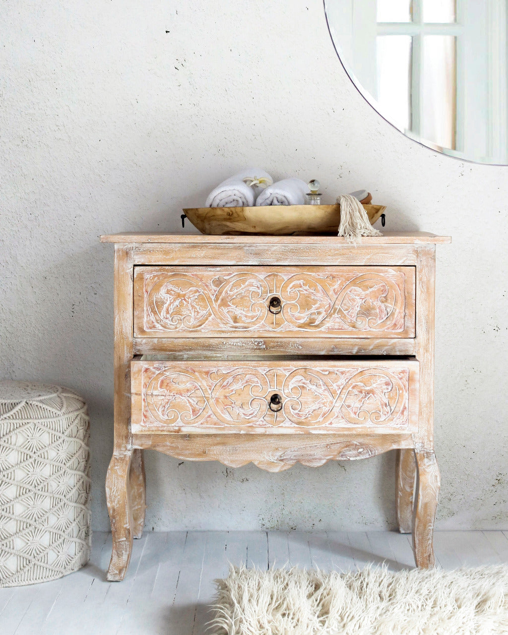 Kaimana Carving Console With 2 Drawers