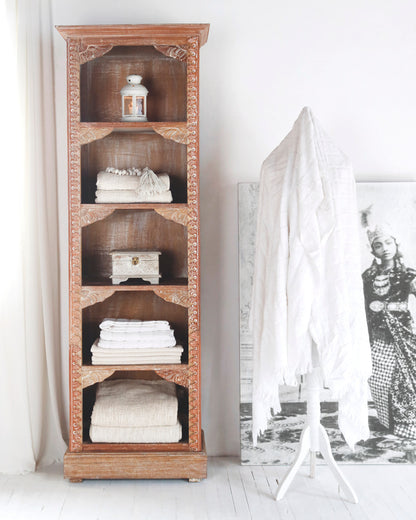 Solid wood bookcase – Melawi – boho furniture handmade in Bali by BaliSouk