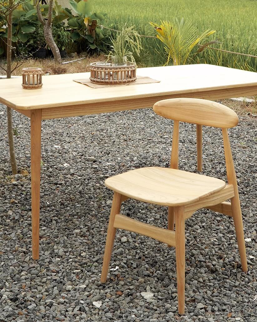 Lucio Dining Chair Without Cushon Natural – Set of 2