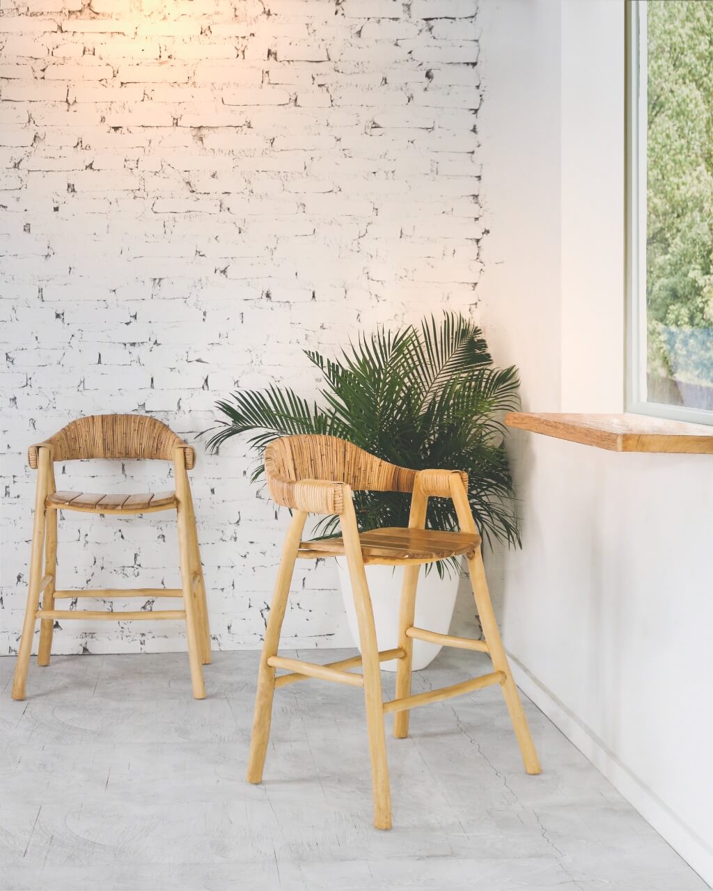 Bali Furniture – Rimini Bar Chair With Wooden Slat And Without Cushion