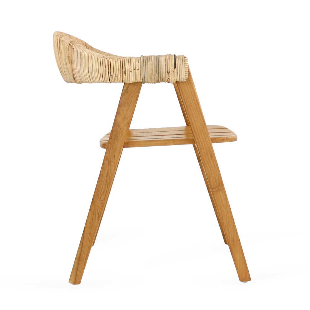 Rimini Armchair With Wooden Slat And Without Cushion