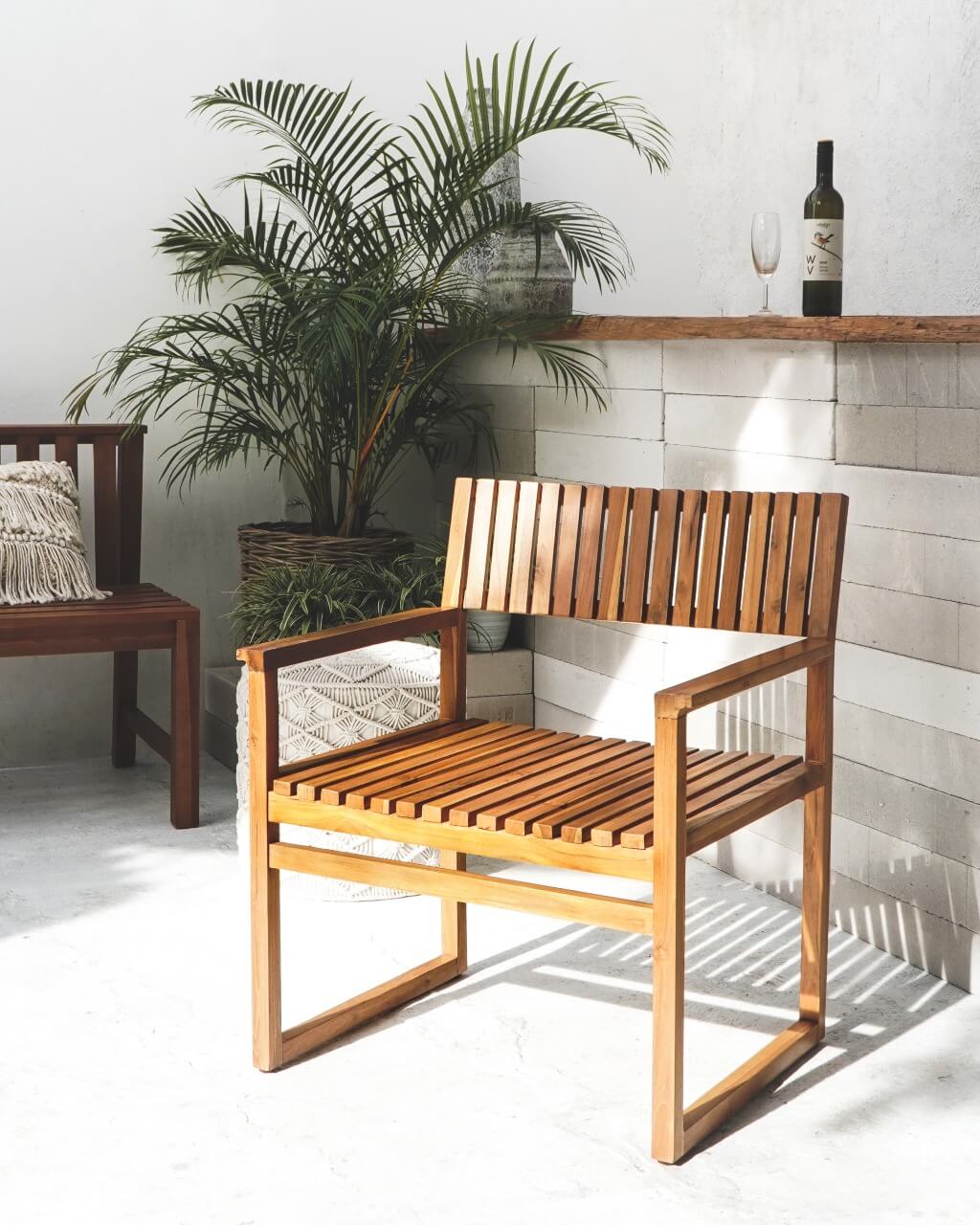 Reine Armchair With Slats Without Cushion