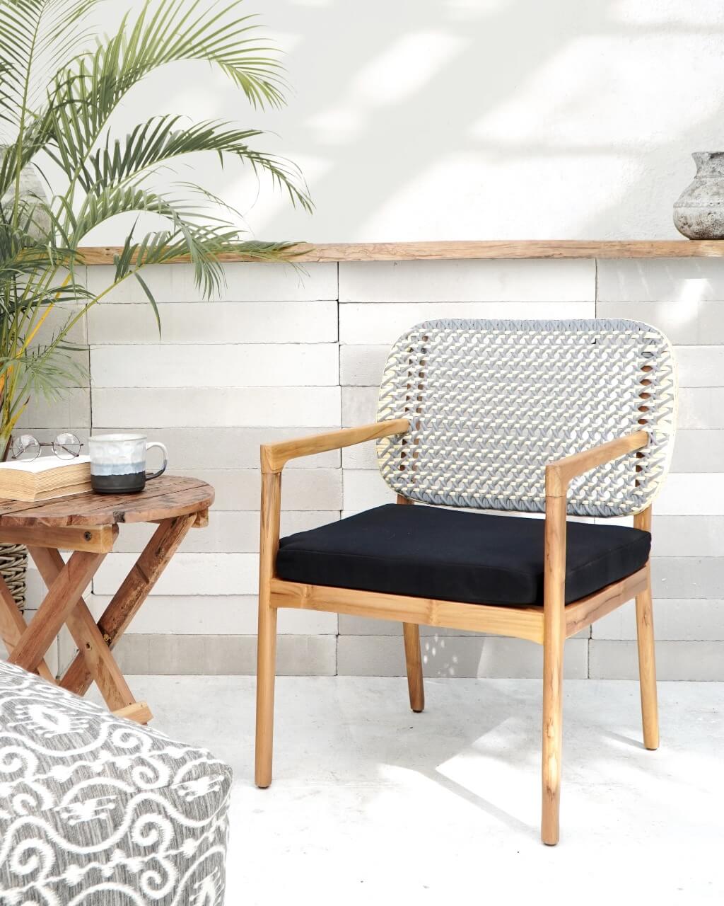 Kay Armchair With Black Cushion Seat – Set of 2