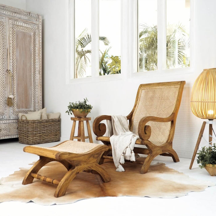 Bali Furniture – Bahia Chair With Stool Without Cushion – The Bahia Chair With Stool Without Cushi