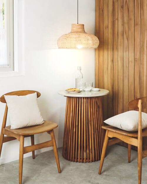 Kentana Round Side Table With Marble Top