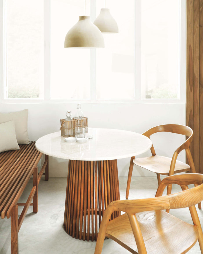 Bali Furniture – Kentana Round Table With Marble Top – The Kentana Round Table With Marble Top 