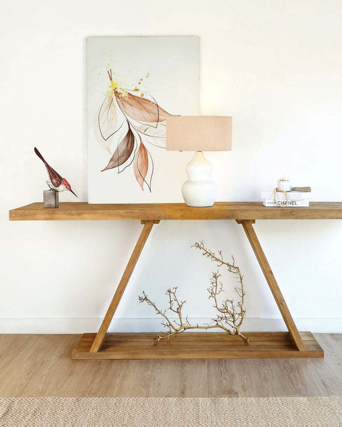 Mimika Rustic console table in natural materials – handmade boho furniture from Bali