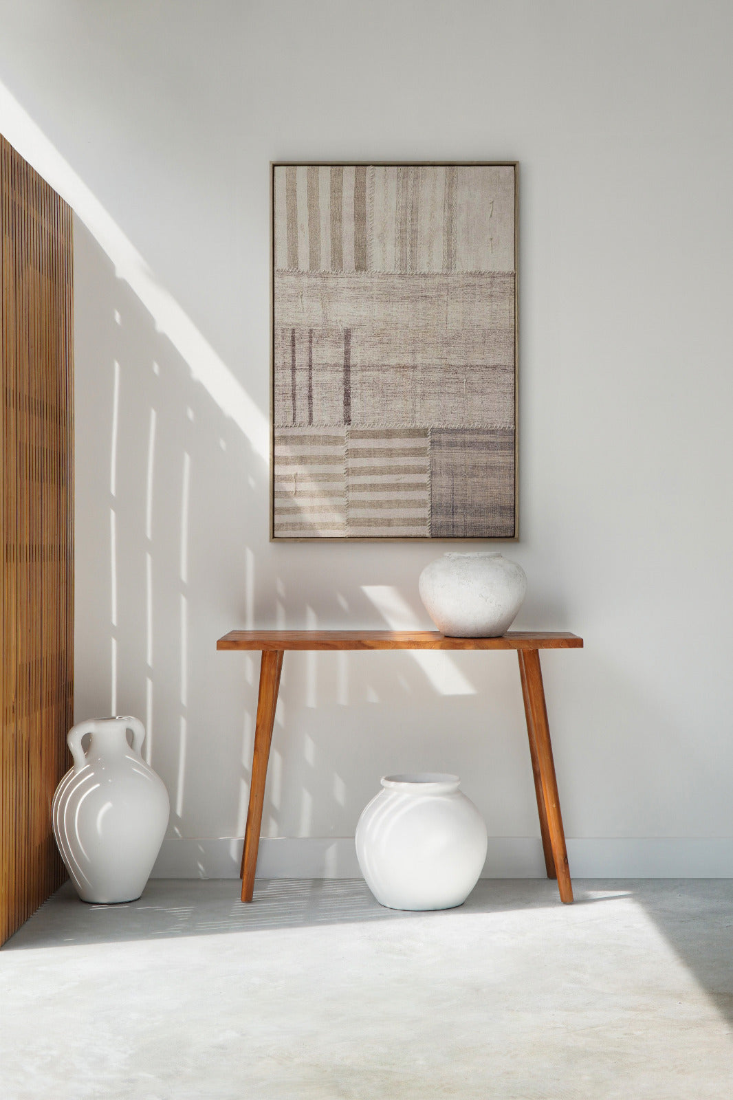 Teak console table Ronald – boho furniture, handwoven and handmade in Bali