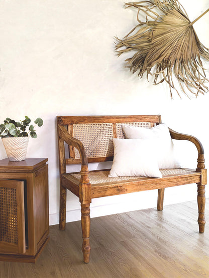 Bali Furniture – William Bench 2 Seater With Rattan Back & Seat Without Cushion - Kd
