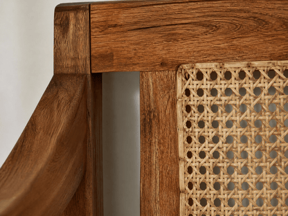 William Bench 3 Seater With Rattan Back Without Cushion - Kd