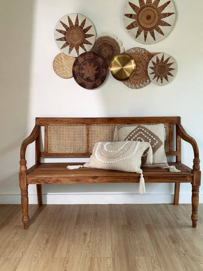 Bali Furniture – William Bench 3 Seater With Rattan Back Without Cushion - Kd