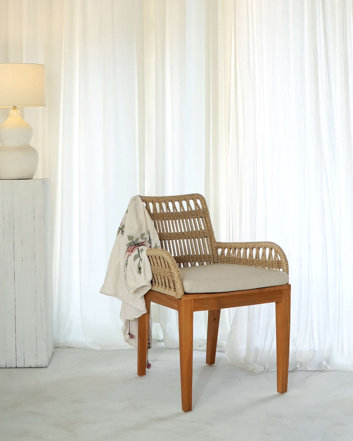 Starla Armchair With Natural Cushion Natural – Set of 2