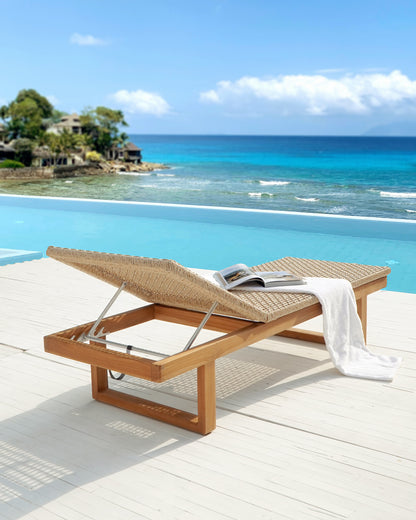 Teak sun lounger Paris – boho furniture handcrafted in Bali by BaliSouk