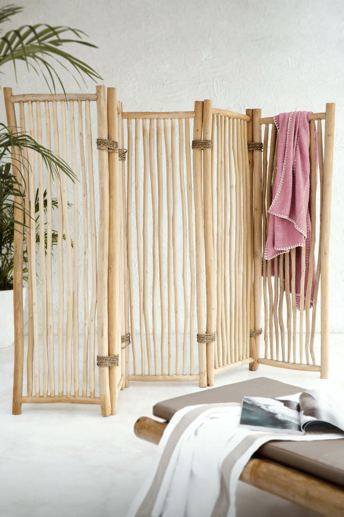Katerini room divider in natural materials – handmade boho decor from Bali