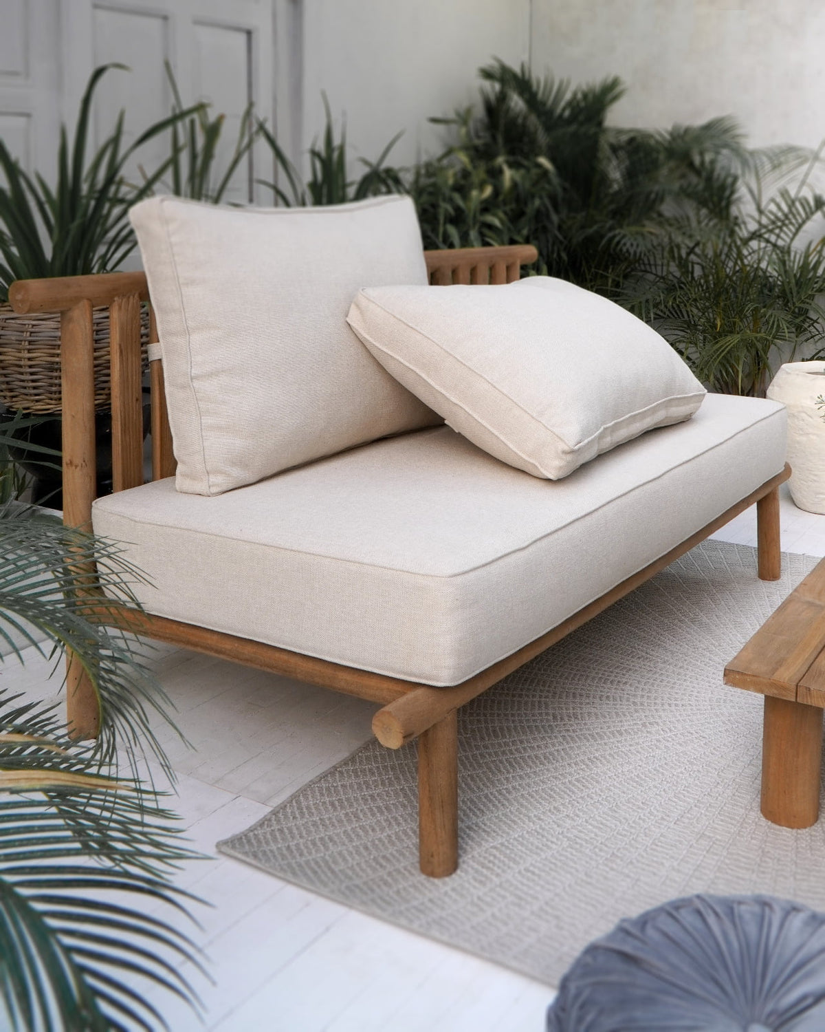 Recycled teak living set Kedoya – boho furniture handcrafted in Bali by BaliSouk