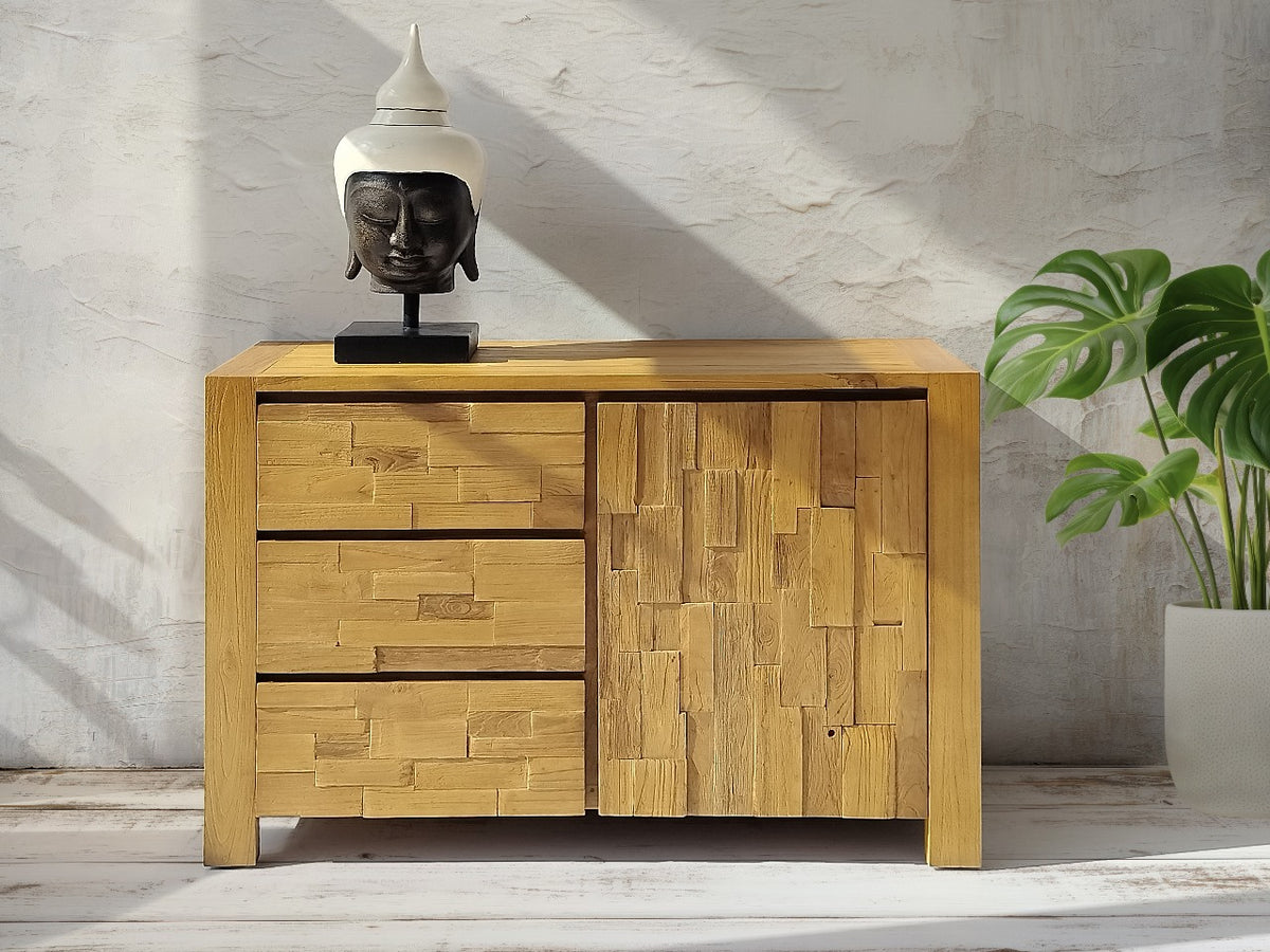 Recycled teak sideboard – Balikpapan Doors – boho furniture handmade in Bali by BaliSouk