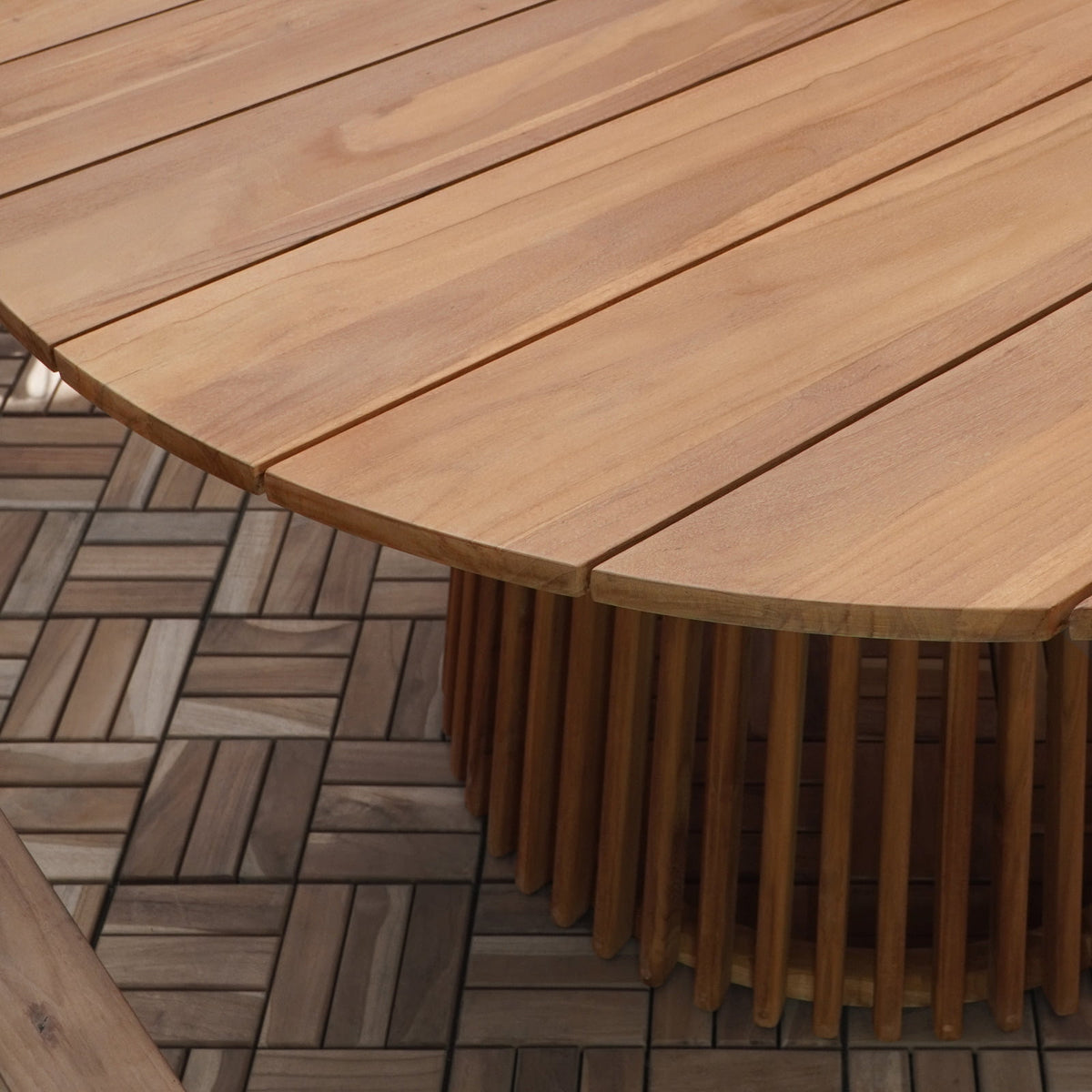 Teak table Maria – boho furniture, handwoven and handmade in Bali