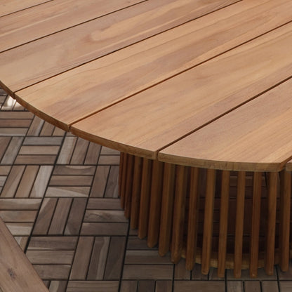 Teak table Maria – boho furniture, handwoven and handmade in Bali
