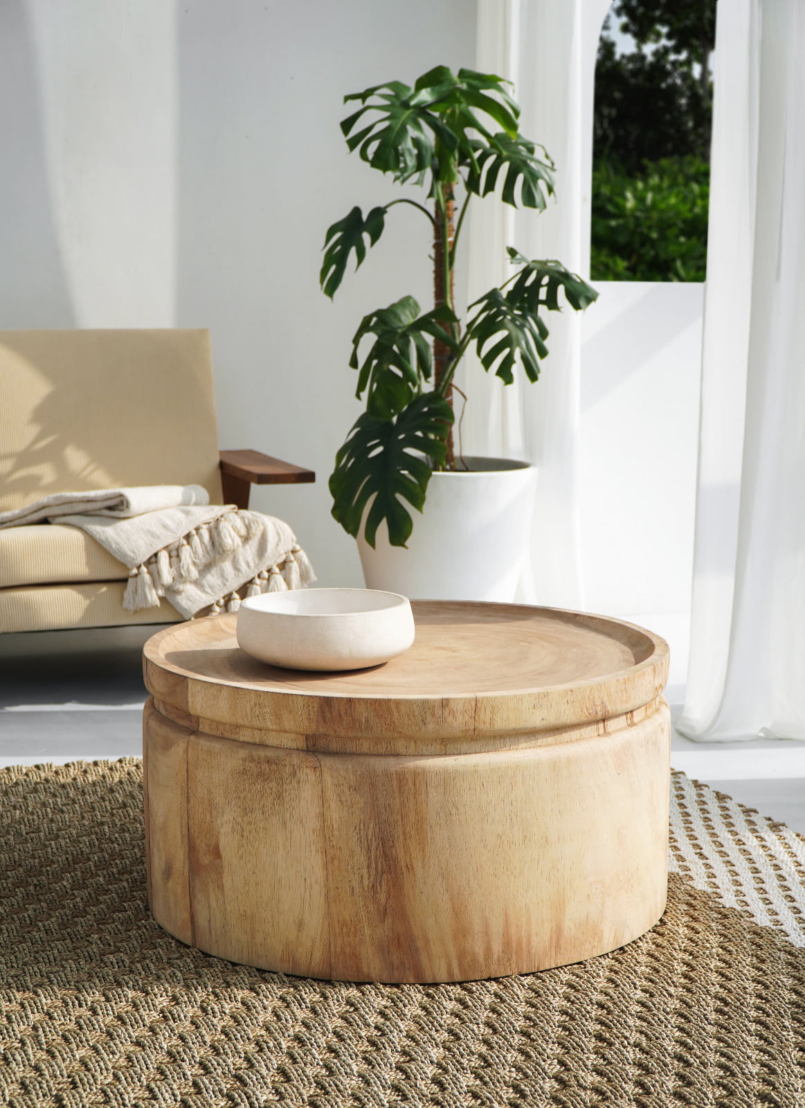 Marshall coffee table, boho furniture handmade by Balinese artisans