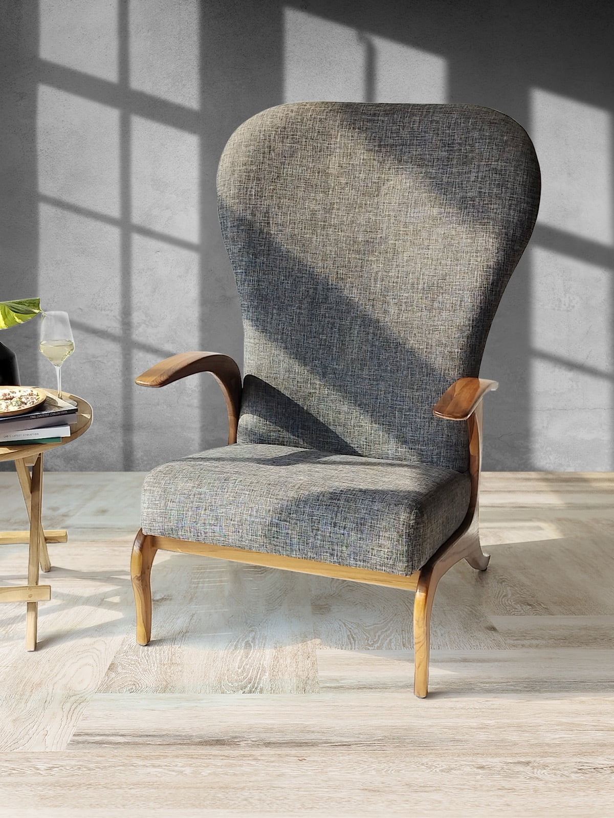 Teak high-back chair – Deborah Back – boho furniture handmade in Bali by BaliSouk