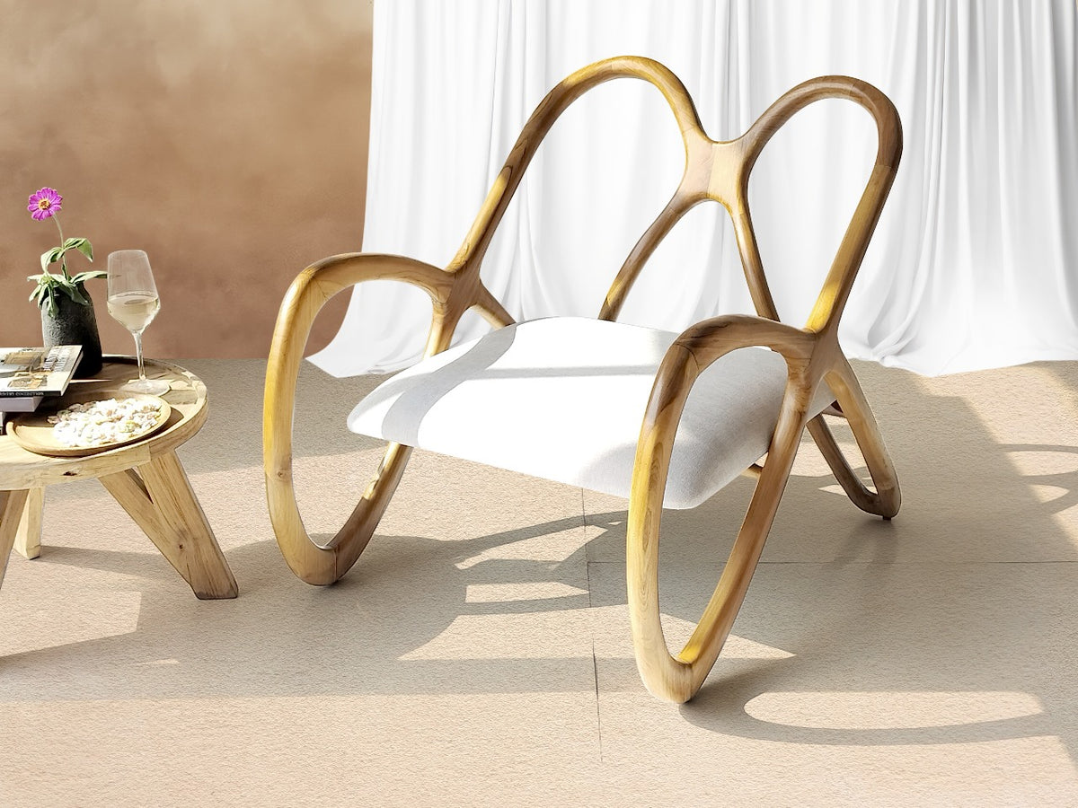 Dallas Lounge Chair Including White Seat Cushion