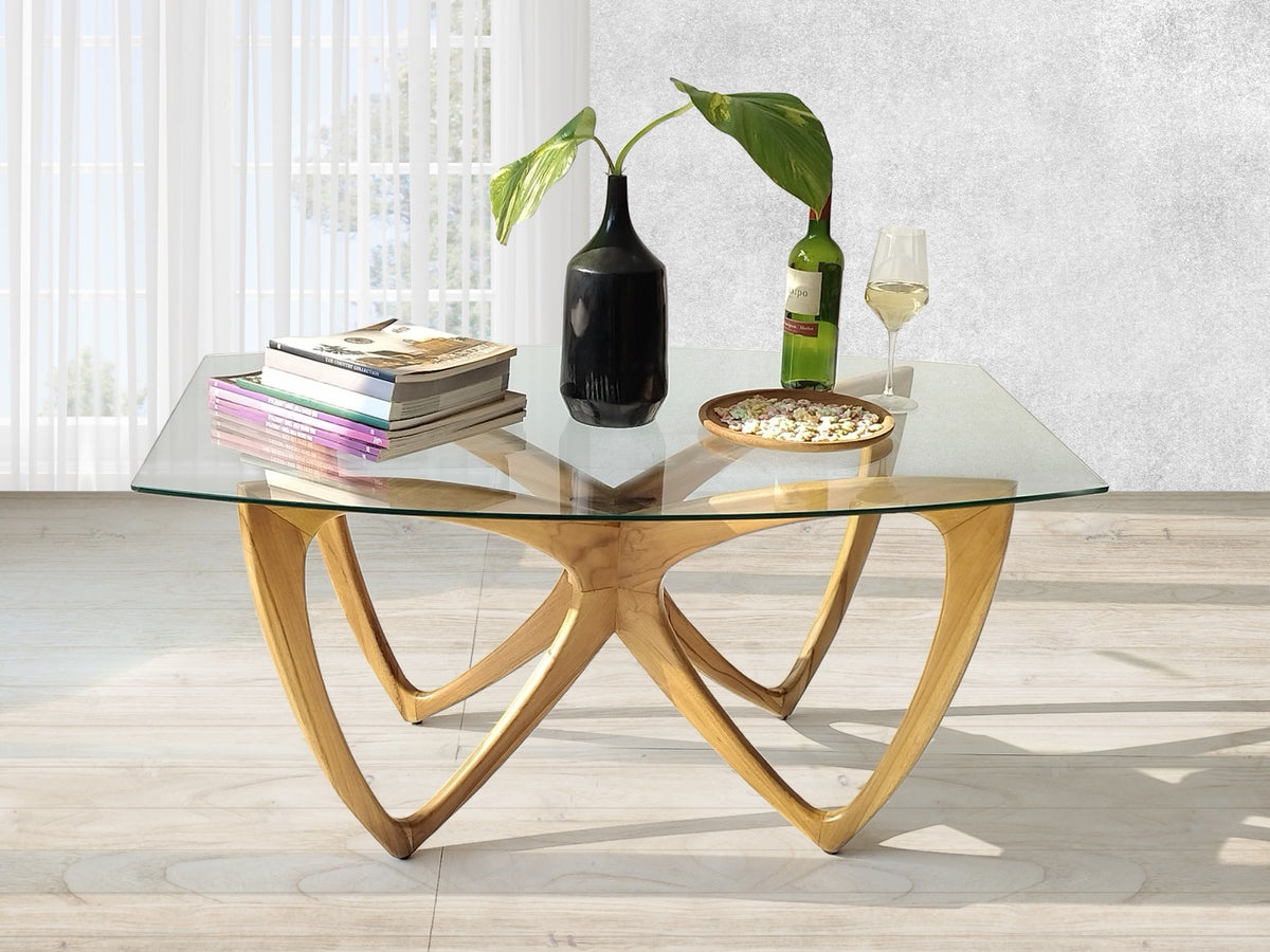 Dallas Coffee Table With Glass Top