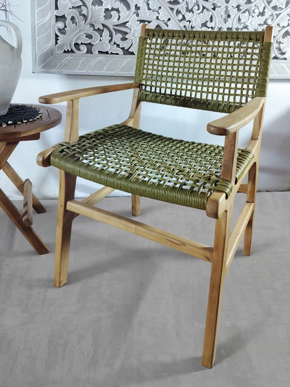 Paris Dining Armchair Green Without Cushion 