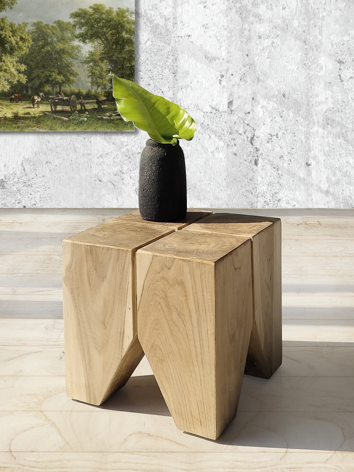 Teak stool – Diesel – boho furniture handmade in Bali by BaliSouk